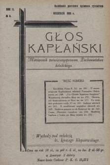Głos Kapłański : miesięcznik poświęcony sprawom duchowieństwa katolickiego. 1928, nr 9