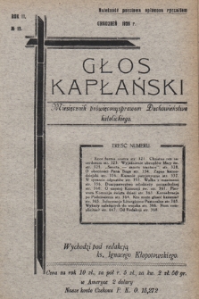 Głos Kapłański : miesięcznik poświęcony sprawom duchowieństwa katolickiego. 1928, nr 12