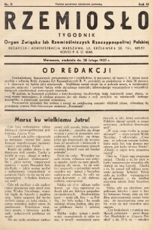 Rzemiosło : organ Związku Izb Rzemieślniczych Rzeczypospolitej Polskiej. 1937, nr 9