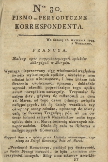 Pismo Peryodyczne Korrespondenta. 1794, nr 30