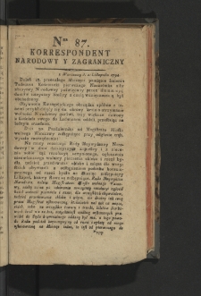 Korrespondent Narodowy y Zagraniczny. 1794, nr 87