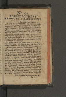 Korrespondent Narodowy y Zagraniczny. 1794, nr 95