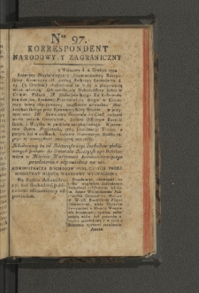 Korrespondent Narodowy y Zagraniczny. 1794, nr 97
