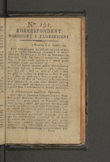 Korrespondent Narodowy y Zagraniczny. 1794, nr 101
