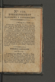 Korrespondent Narodowy y Zagraniczny. 1794, nr 102