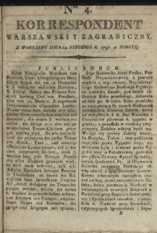 Korrespondent Warszawski y Zagraniczny. 1797, nr 4