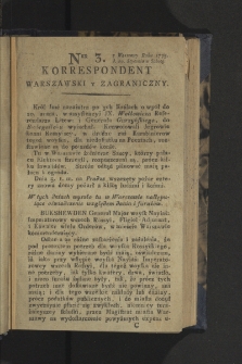 Korrespondent Warszawski y Zagraniczny. 1795, nr 3