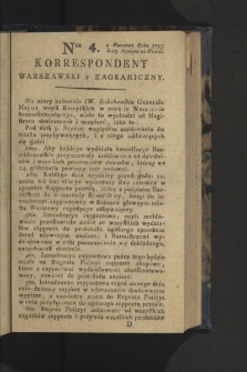 Korrespondent Warszawski y Zagraniczny. 1795, nr 4