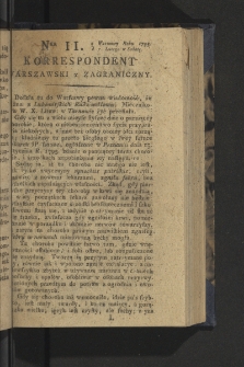 Korrespondent Warszawski y Zagraniczny. 1795, nr 11