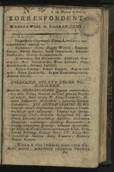 Korrespondent Warszawski y Zagraniczny. 1795, nr 25