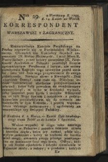 Korrespondent Warszawski y Zagraniczny. 1795, nr 29