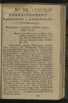 Korrespondent Warszawski y Zagraniczny. 1795, nr 32