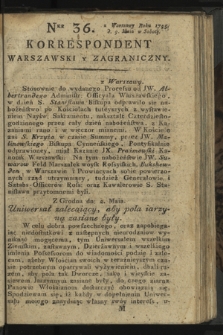Korrespondent Warszawski y Zagraniczny. 1795, nr 36