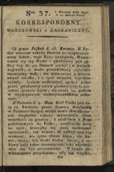 Korrespondent Warszawski y Zagraniczny. 1795, nr 37