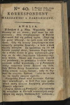 Korrespondent Warszawski y Zagraniczny. 1795, nr 40