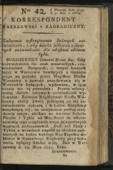 Korrespondent Warszawski y Zagraniczny. 1795, nr 42