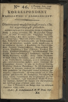 Korrespondent Warszawski y Zagraniczny. 1795, nr 46