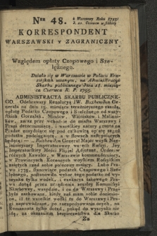 Korrespondent Warszawski y Zagraniczny. 1795, nr 48