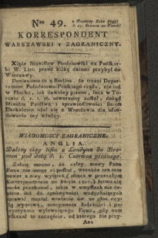 Korrespondent Warszawski y Zagraniczny. 1795, nr 49