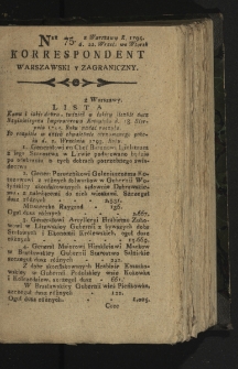 Korrespondent Warszawski y Zagraniczny. 1795, nr 75