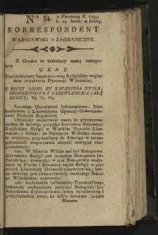 Korrespondent Warszawski y Zagraniczny. 1795, nr 84