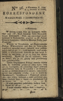 Korrespondent Warszawski y Zagraniczny. 1795, nr 96