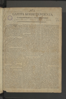 Gazeta Korrespondenta Warszawskiego i Zagranicznego. 1799, nr 1