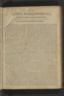 Gazeta Korrespondenta Warszawskiego i Zagranicznego. 1799, nr 2