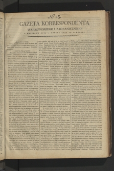 Gazeta Korrespondenta Warszawskiego i Zagranicznego. 1799, nr 13
