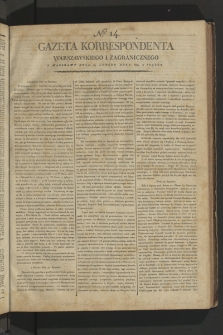 Gazeta Korrespondenta Warszawskiego i Zagranicznego. 1799, nr 14