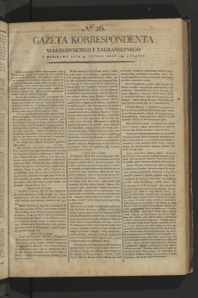 Gazeta Korrespondenta Warszawskiego i Zagranicznego. 1799, nr 16