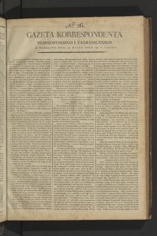 Gazeta Korrespondenta Warszawskiego i Zagranicznego. 1799, nr 26