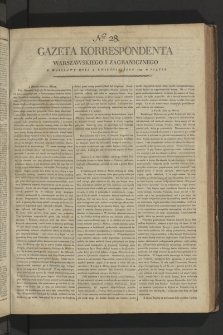 Gazeta Korrespondenta Warszawskiego i Zagranicznego. 1799, nr 28