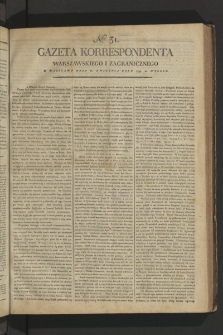 Gazeta Korrespondenta Warszawskiego i Zagranicznego. 1799, nr 31