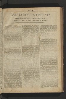 Gazeta Korrespondenta Warszawskiego i Zagranicznego. 1799, nr 32