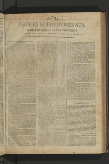Gazeta Korrespondenta Warszawskiego i Zagranicznego. 1799, nr 34