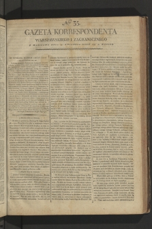 Gazeta Korrespondenta Warszawskiego i Zagranicznego. 1799, nr 35