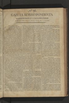 Gazeta Korrespondenta Warszawskiego i Zagranicznego. 1799, nr 36