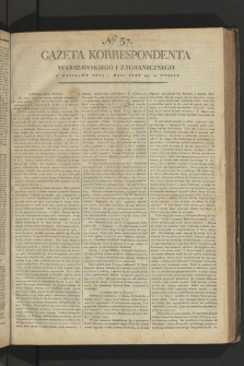 Gazeta Korrespondenta Warszawskiego i Zagranicznego. 1799, nr 37