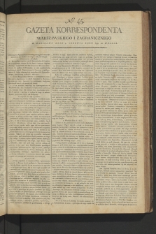 Gazeta Korrespondenta Warszawskiego i Zagranicznego. 1799, nr 45