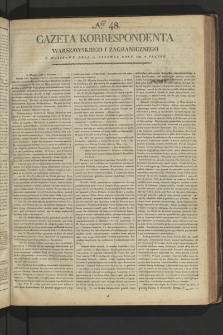 Gazeta Korrespondenta Warszawskiego i Zagranicznego. 1799, nr 48