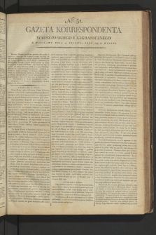Gazeta Korrespondenta Warszawskiego i Zagranicznego. 1799, nr 51