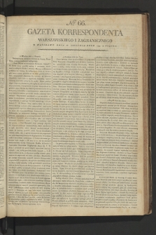 Gazeta Korrespondenta Warszawskiego i Zagranicznego. 1799, nr 66