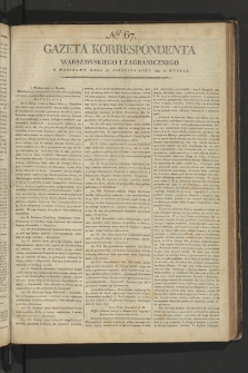 Gazeta Korrespondenta Warszawskiego i Zagranicznego. 1799, nr 67