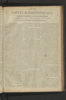 Gazeta Korrespondenta Warszawskiego i Zagranicznego. 1799, nr 70