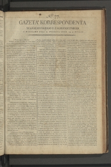 Gazeta Korrespondenta Warszawskiego i Zagranicznego. 1799, nr 77