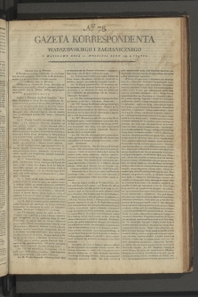 Gazeta Korrespondenta Warszawskiego i Zagranicznego. 1799, nr 78