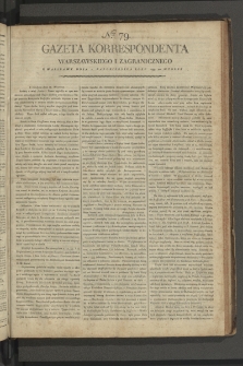 Gazeta Korrespondenta Warszawskiego i Zagranicznego. 1799, nr 79