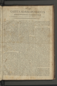 Gazeta Korrespondenta Warszawskiego i Zagranicznego. 1799, nr 90