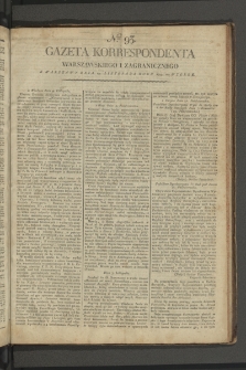 Gazeta Korrespondenta Warszawskiego i Zagranicznego. 1799, nr 93